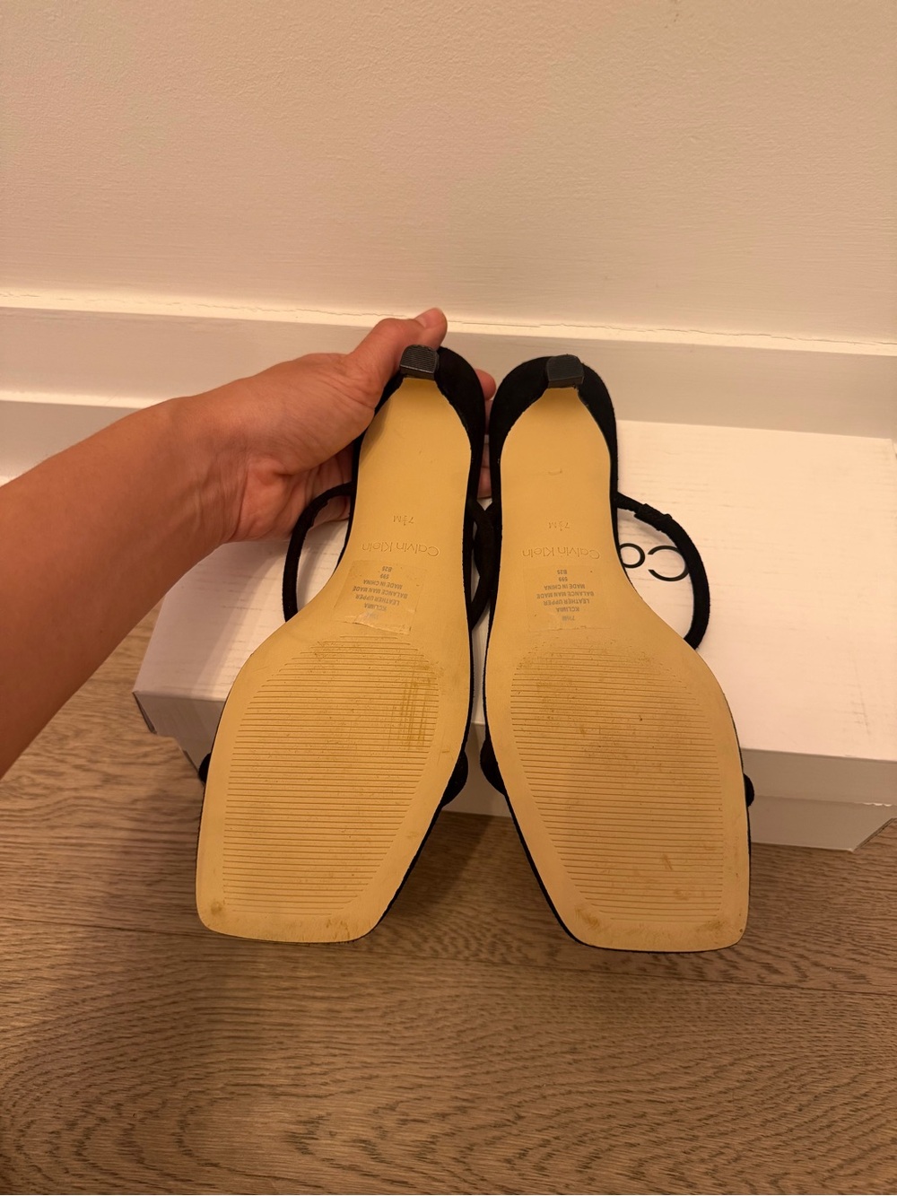 Calvin Klein Black Strappy Low Heel Sandals - Picture 5 of 8